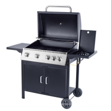 4+1 Burner Gas BBQ Grill Outdoor Barbecue Machine Portable Gas BBQ Grill for Counter Top Propane Barbecue